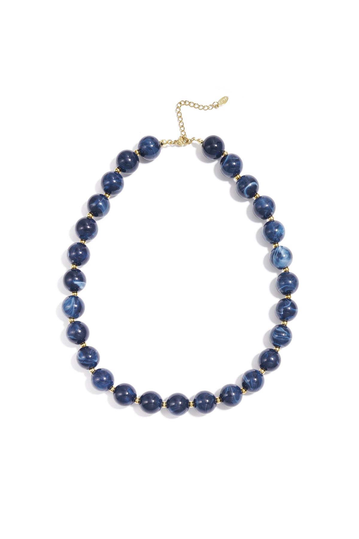 Kralenketting met goude kraaltjes 13.5mm