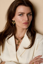 Kralenketting met hangende hartbedeltjes