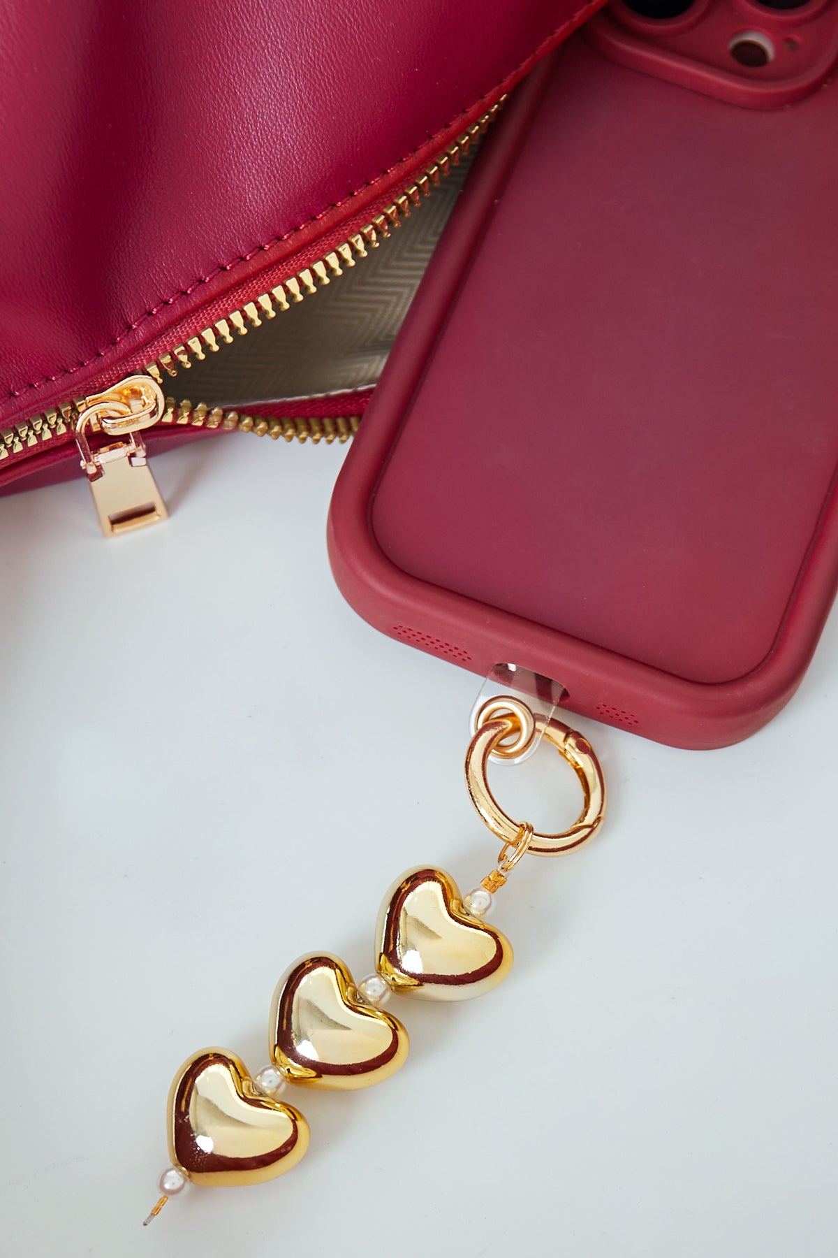 Hanger met hartjes en parels