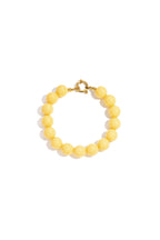 Armband met middelgrote kralen en sluiting aan de voorkant – 12 mm - geel