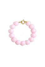 Armband met grote kralen en sluiting aan de voorkant - roze