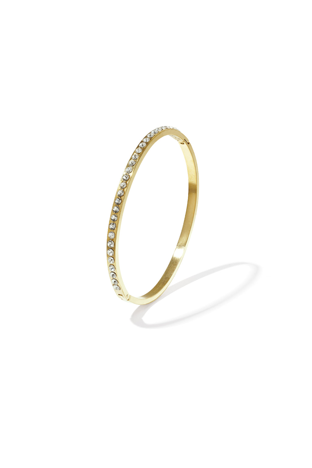 Armband met rij steentjes - goud