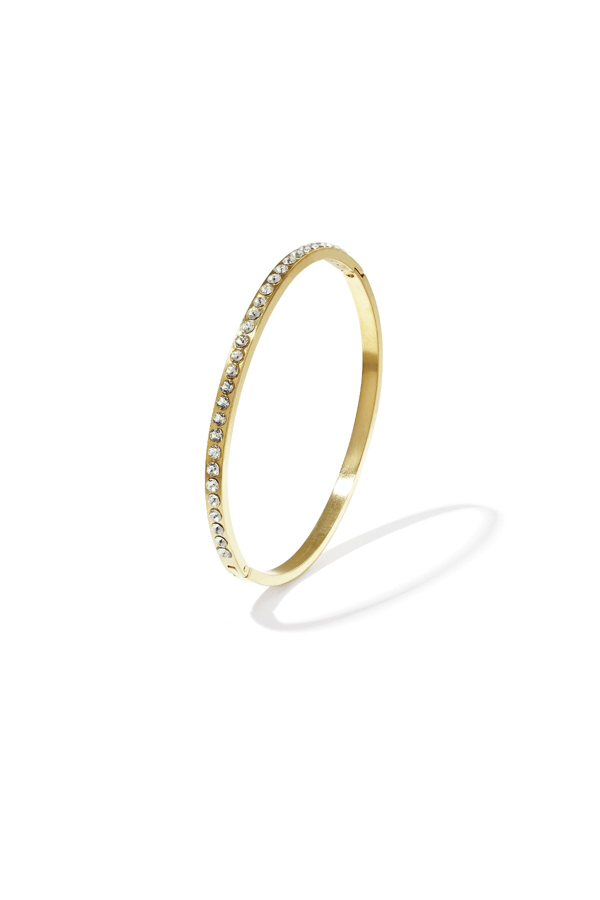 Armband met rij steentjes - goud