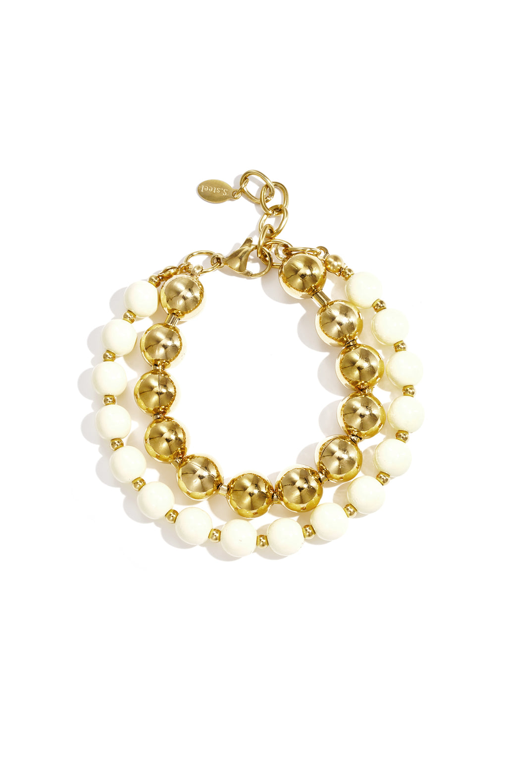 Dubbele kralenarmband - wit