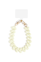 Telefoonketting met hartjes - gebroken wit