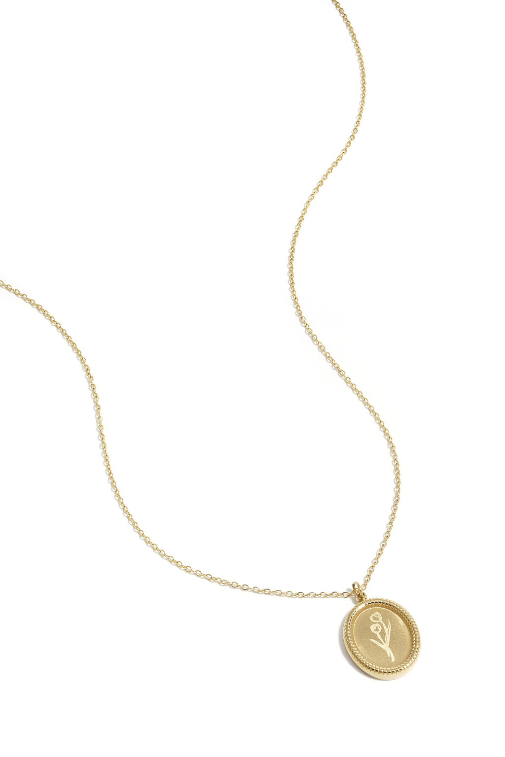 Tulpenbloem ketting van roestvrij staal - goud