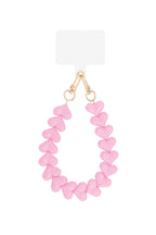 Telefoonketting met hartjes - roze