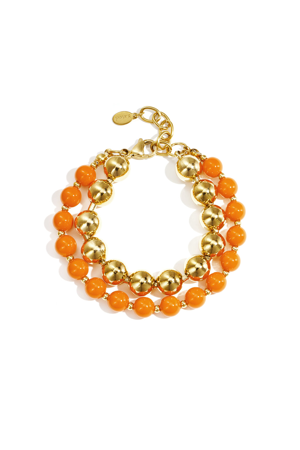 Dubbele kralenarmband - oranje