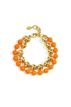Dubbele kralenarmband - oranje