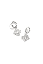 Oorbellen met elegante klaver en steentje - goud