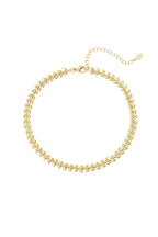 Enkelband met blaadjes – Roestvrij staal - goud