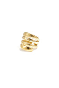 Gelaagde ring met streeppatroon - goud