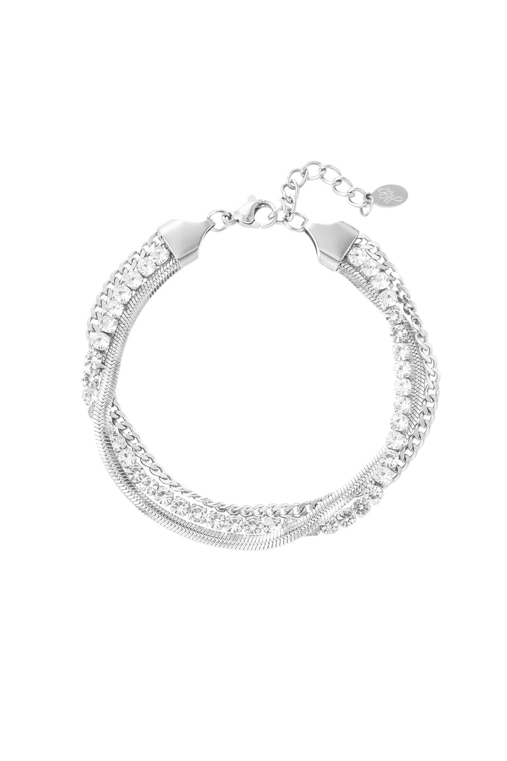 armband dubbele laag steentjes