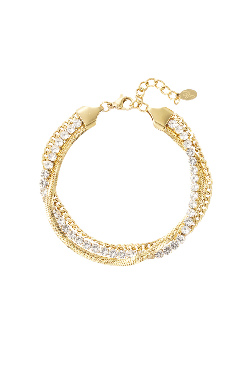 armband dubbele laag steentjes