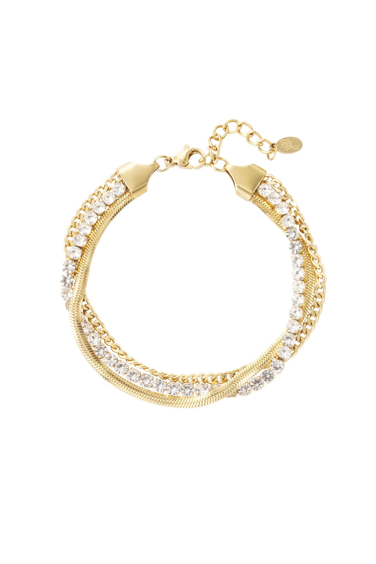 armband dubbele laag steentjes