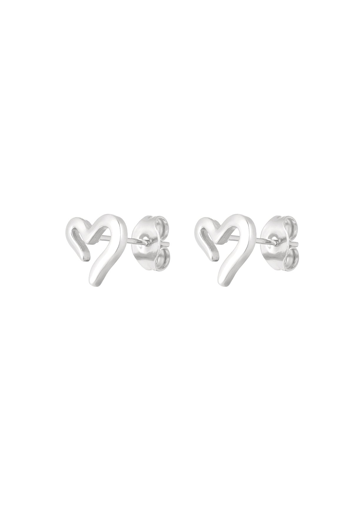 Oorbellen open your heart - Zilver