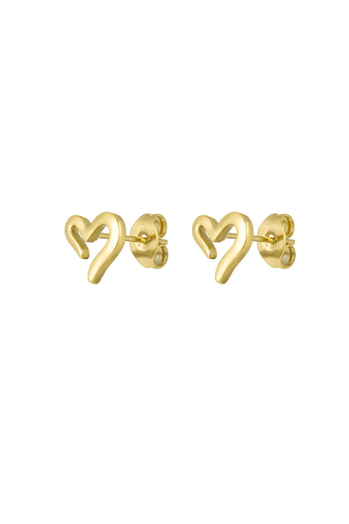 Oorbellen open your heart - goud