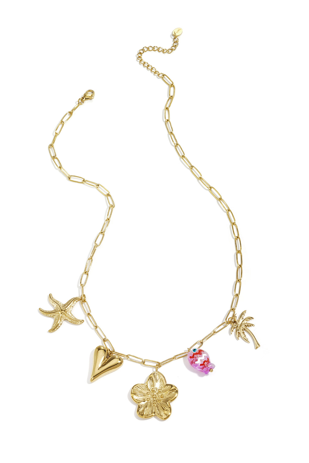 Ketting met grote schakels en charms