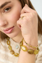 Armband met squoval  kralen