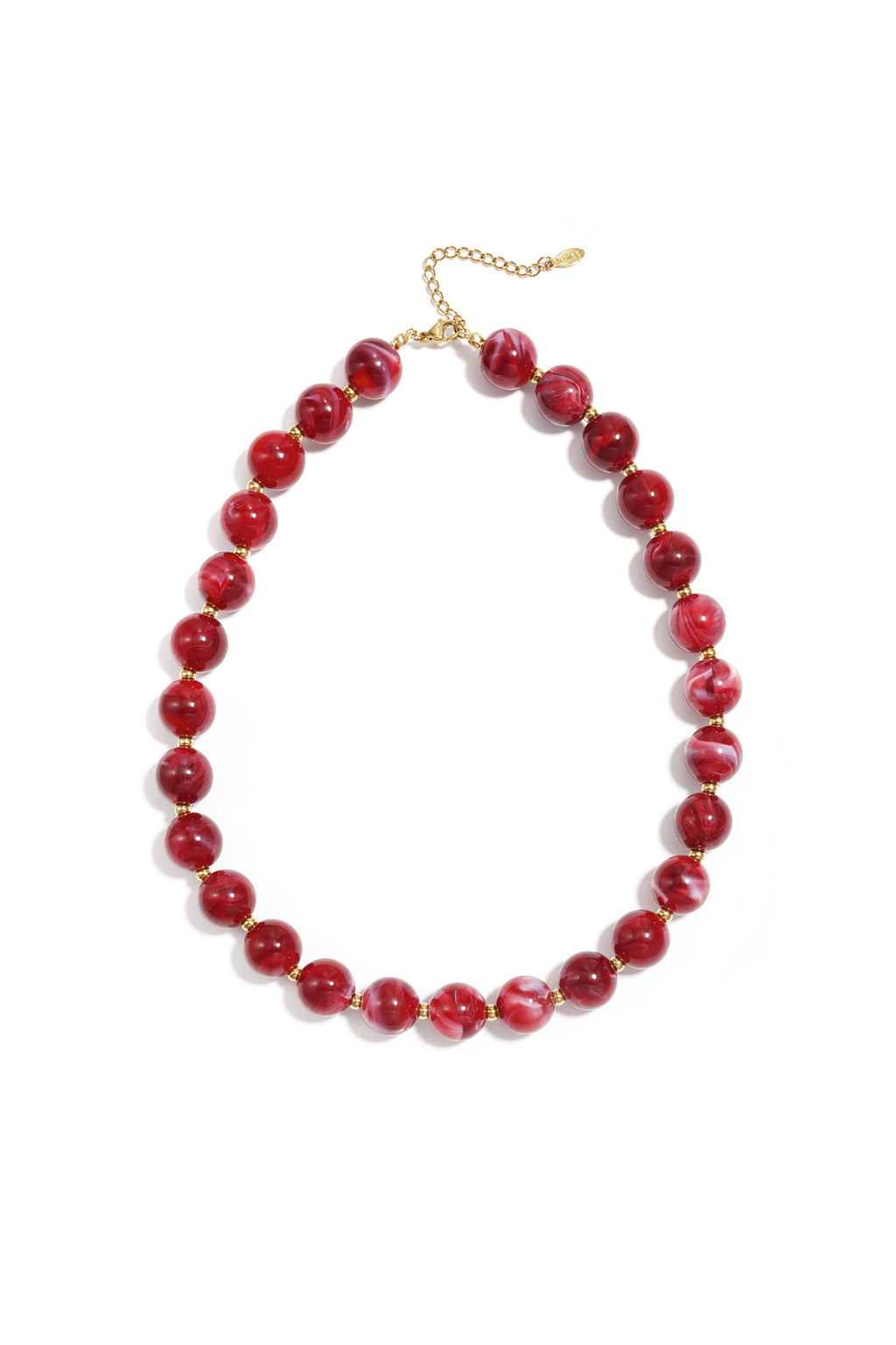 Kralenketting met goude kraaltjes 13.5mm