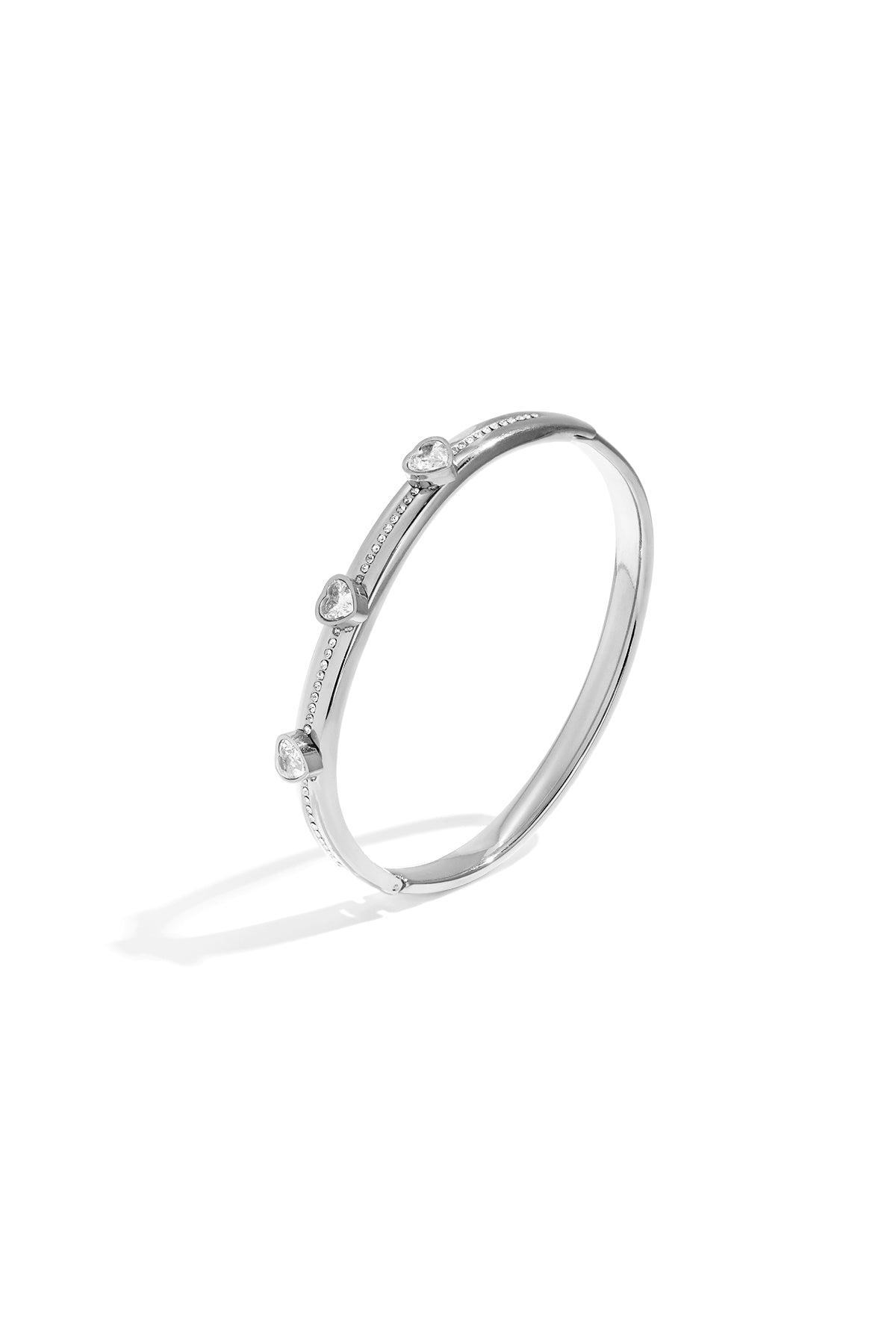 Armbanden van roestvrij staal met hart, zilver