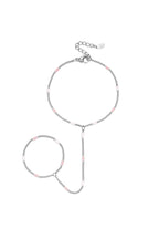 Handketting met gestreept patroon - zilver