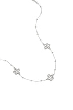 Ketting met koraalvormige bloemen - zilver