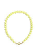 Kralenketting met sluiting aan de voorkant – 12 mm - fel geel