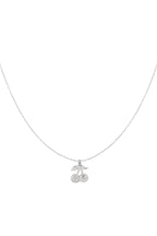 Glitter kersen ketting - zilver