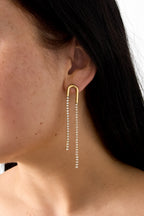 Oorbellen met hangertjes van roestvrij staal en een ketting, eenvoudige serie voor dames, geschikt voor bijeenkomsten/feestjes.