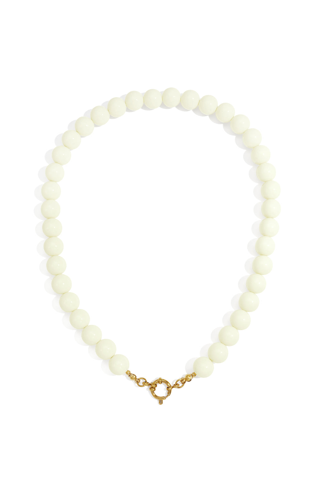 Kralenketting met sluiting aan de voorkant – 12 mm - wit