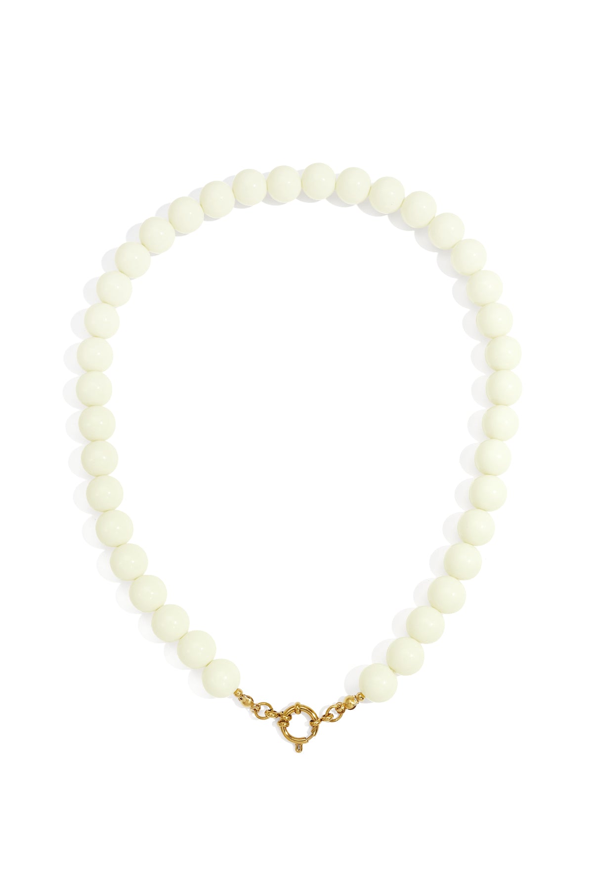 Kralenketting met sluiting aan de voorkant – 12 mm - wit