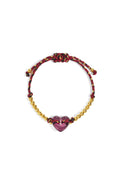 Polyester kralen armbanden hart - rood