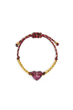 Polyester kralen armbanden hart - rood