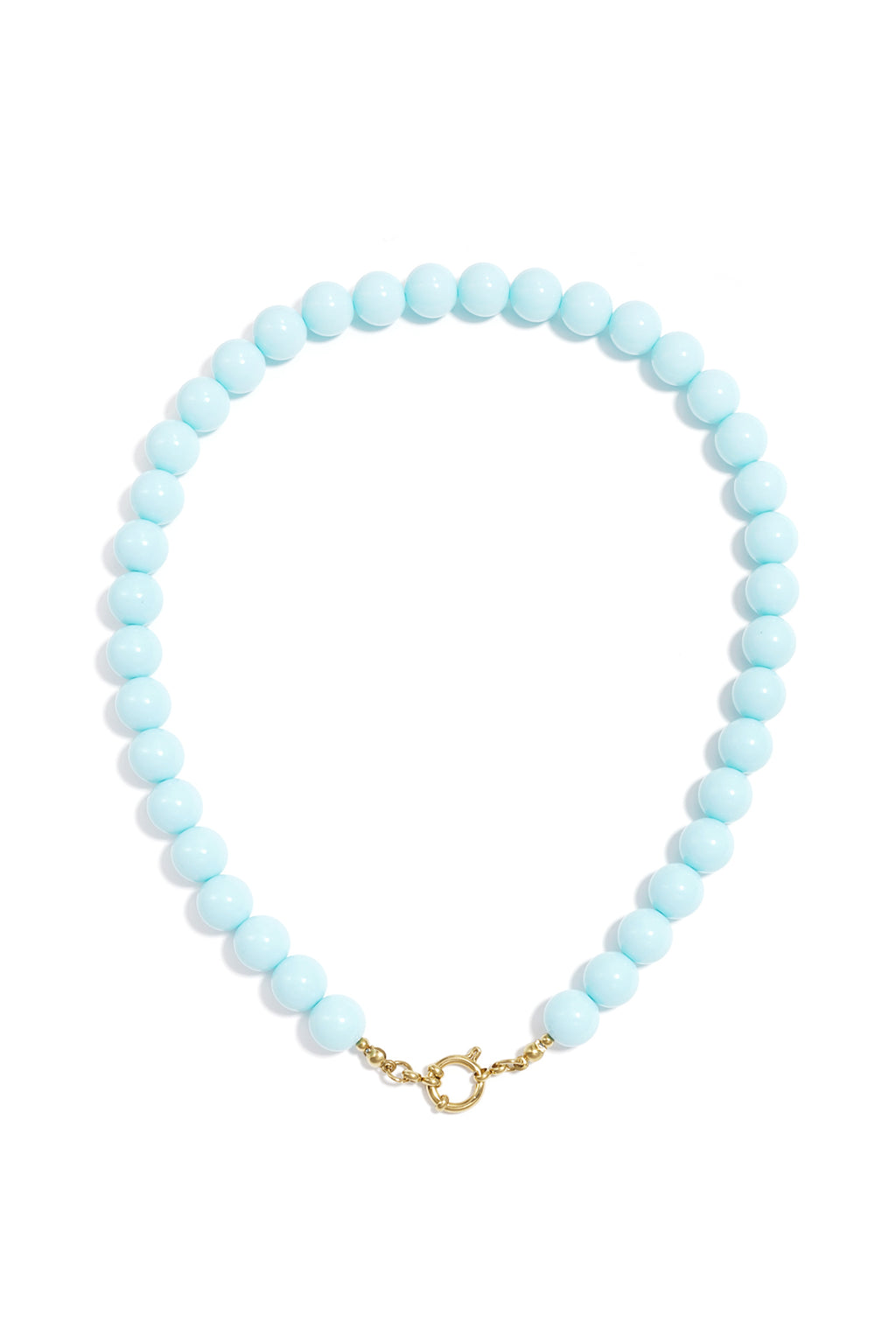 Kralenketting met sluiting aan de voorkant – 12 mm - licht blauw