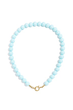 Kralenketting met sluiting aan de voorkant – 12 mm - licht blauw