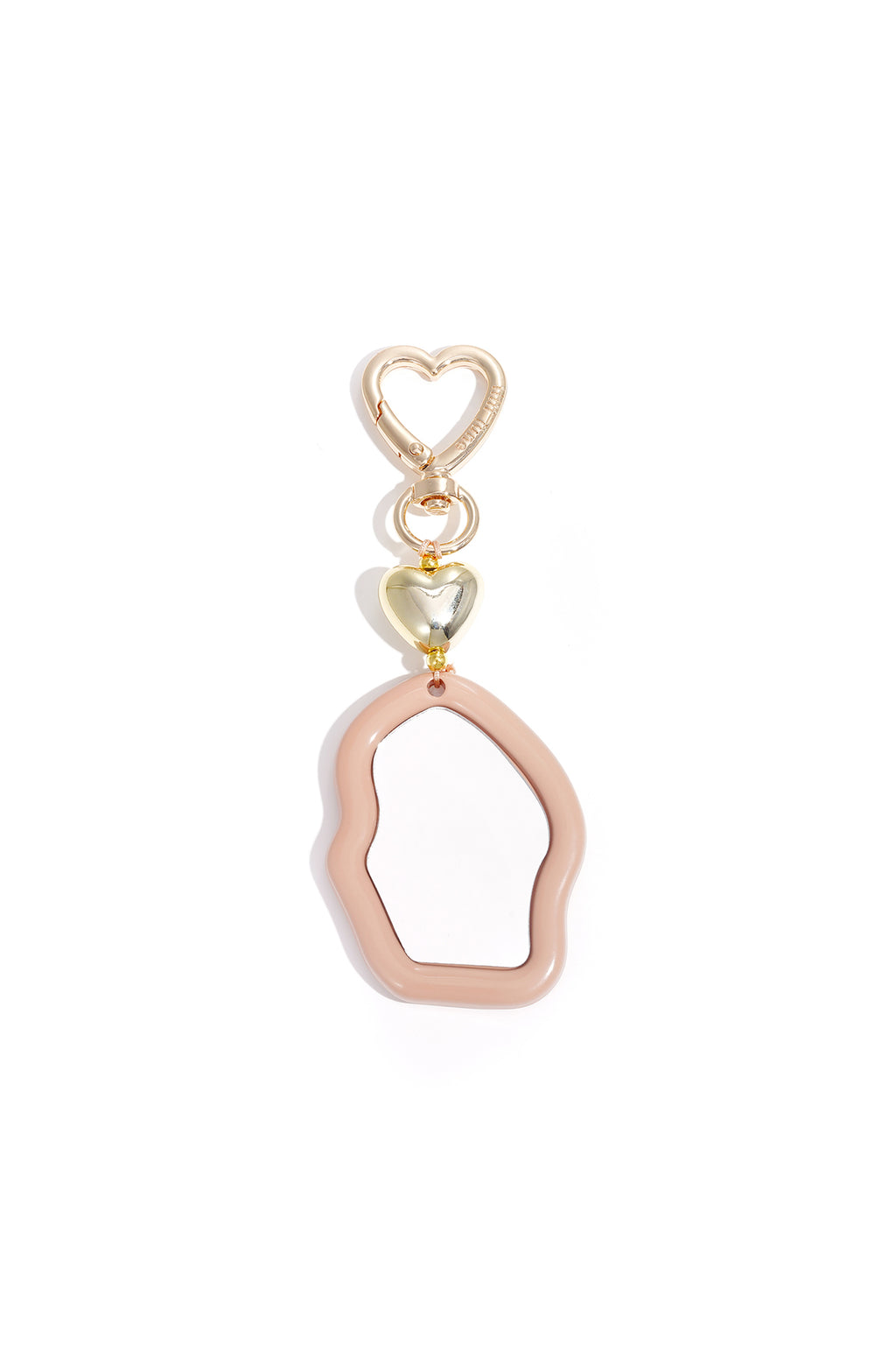 Schattige onregelmatige spiegel-tasbedel met hartdetail - kaki