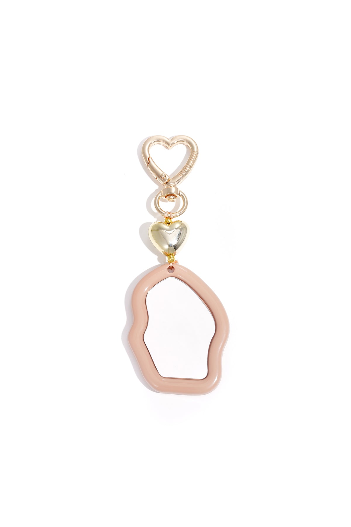 Schattige onregelmatige spiegel-tasbedel met hartdetail - kaki