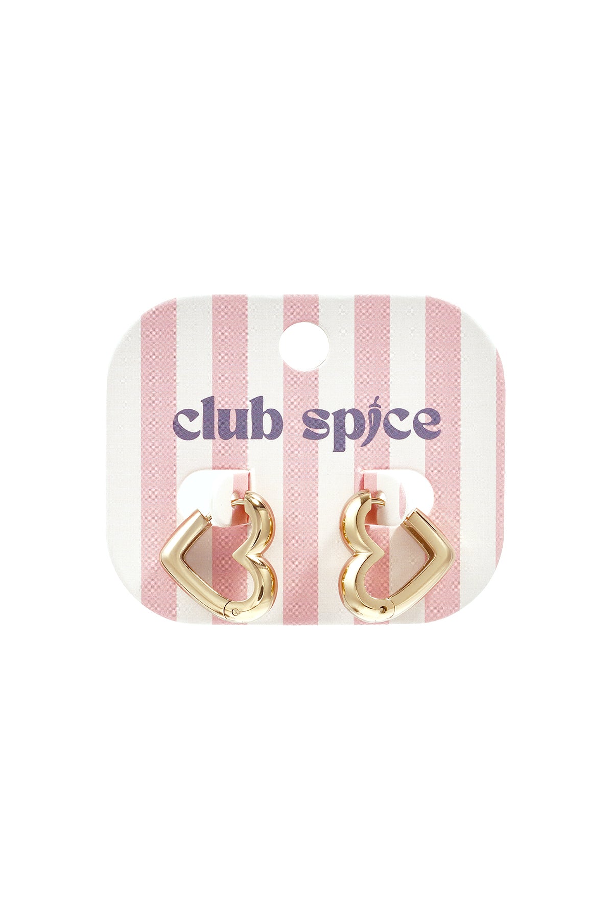 Oorringen in hartvorm – drie maten - goud - op sieraden kaartje