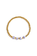 Massieve kralenarmband met kralen in blauwe floral print