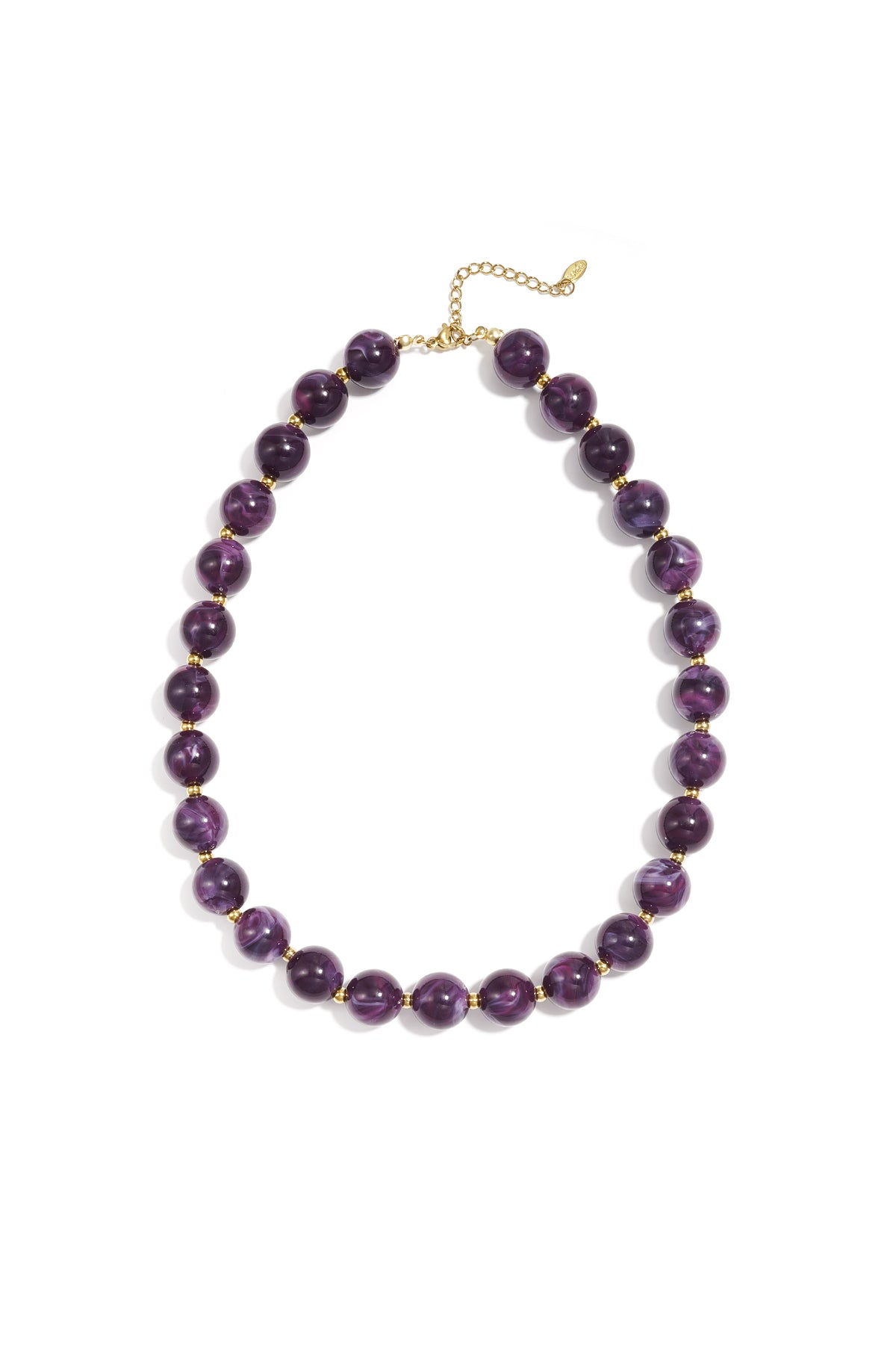 Kralenketting met goude kraaltjes 13.5mm