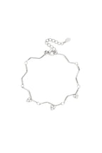 Armband met zigzagpatroon en steentjes - zilver