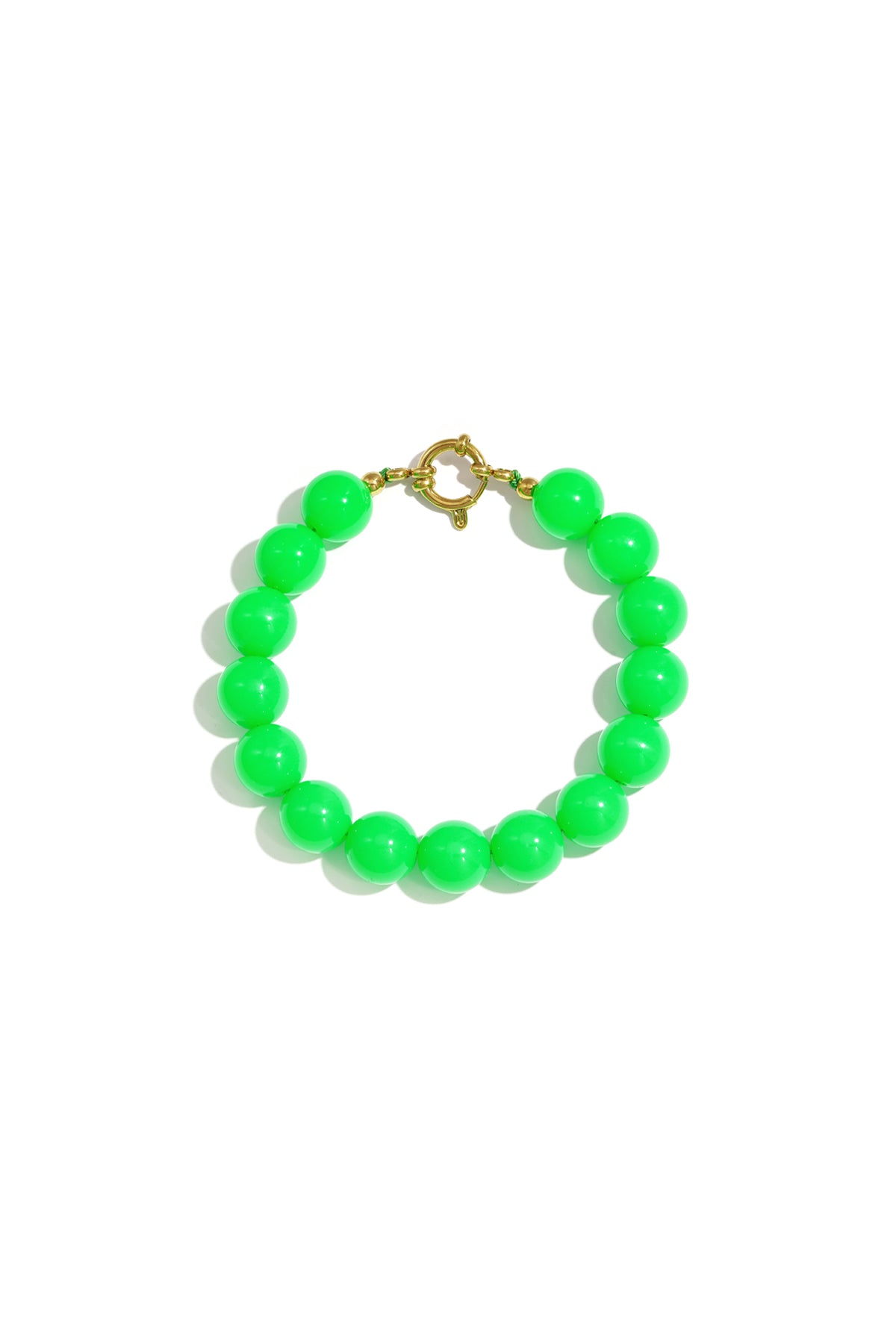 Armband met middelgrote kralen en sluiting aan de voorkant – 12 mm - groen