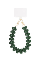Telefoonketting met hartjes - leger groen