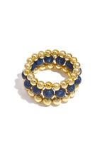 Armbanden set van 3 met kralen - donker blauw
