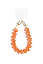 Telefoonketting met hartjes - oranje