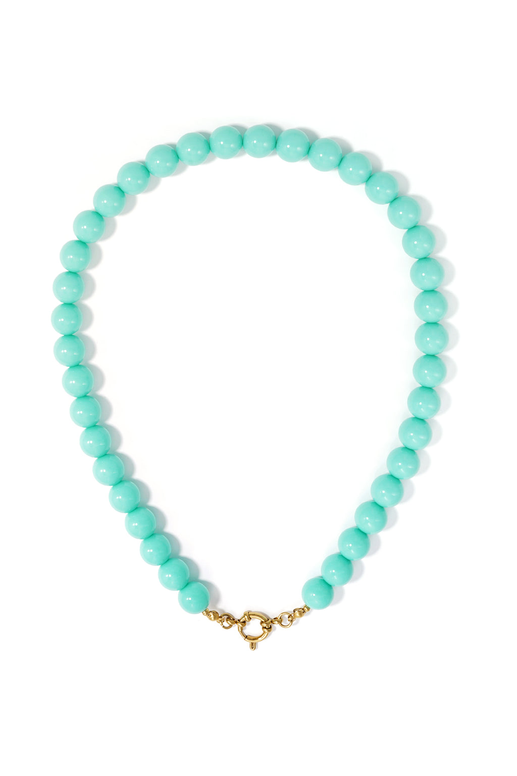 Kralenketting met sluiting aan de voorkant – 12 mm - turkoois