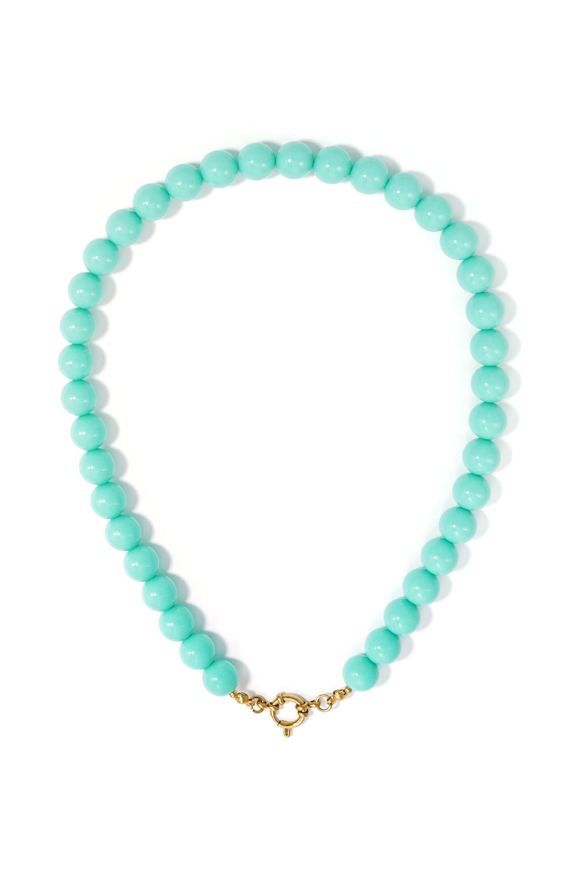 Kralenketting met sluiting aan de voorkant – 12 mm - turkoois