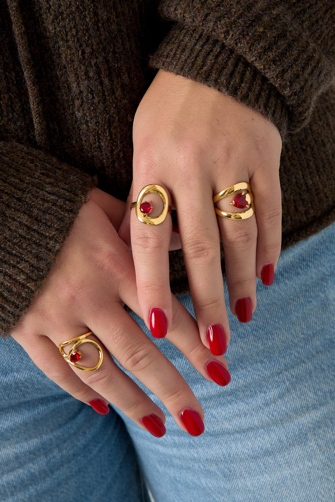 Minimalistische ringen van roestvrij staal, ronde, casual, dagelijkse, eenvoudige serie, damessieraden