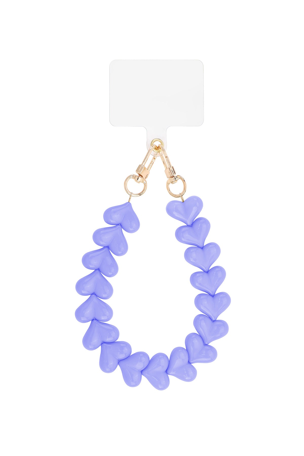 Telefoonketting met hartjes - paars